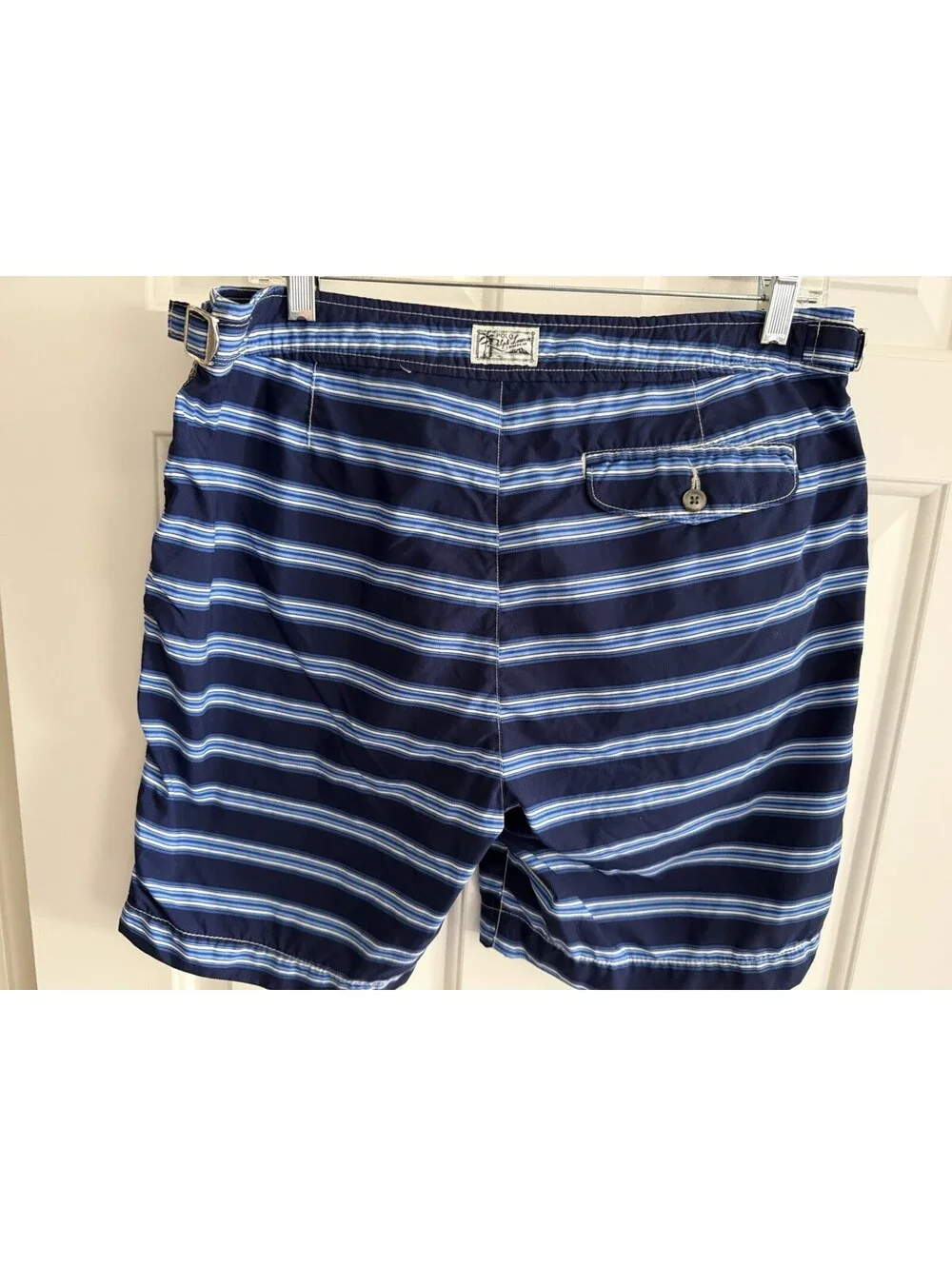 Polo Ralph Lauren Swim Trunks SZ 32 Blue Stripe Board Shorts